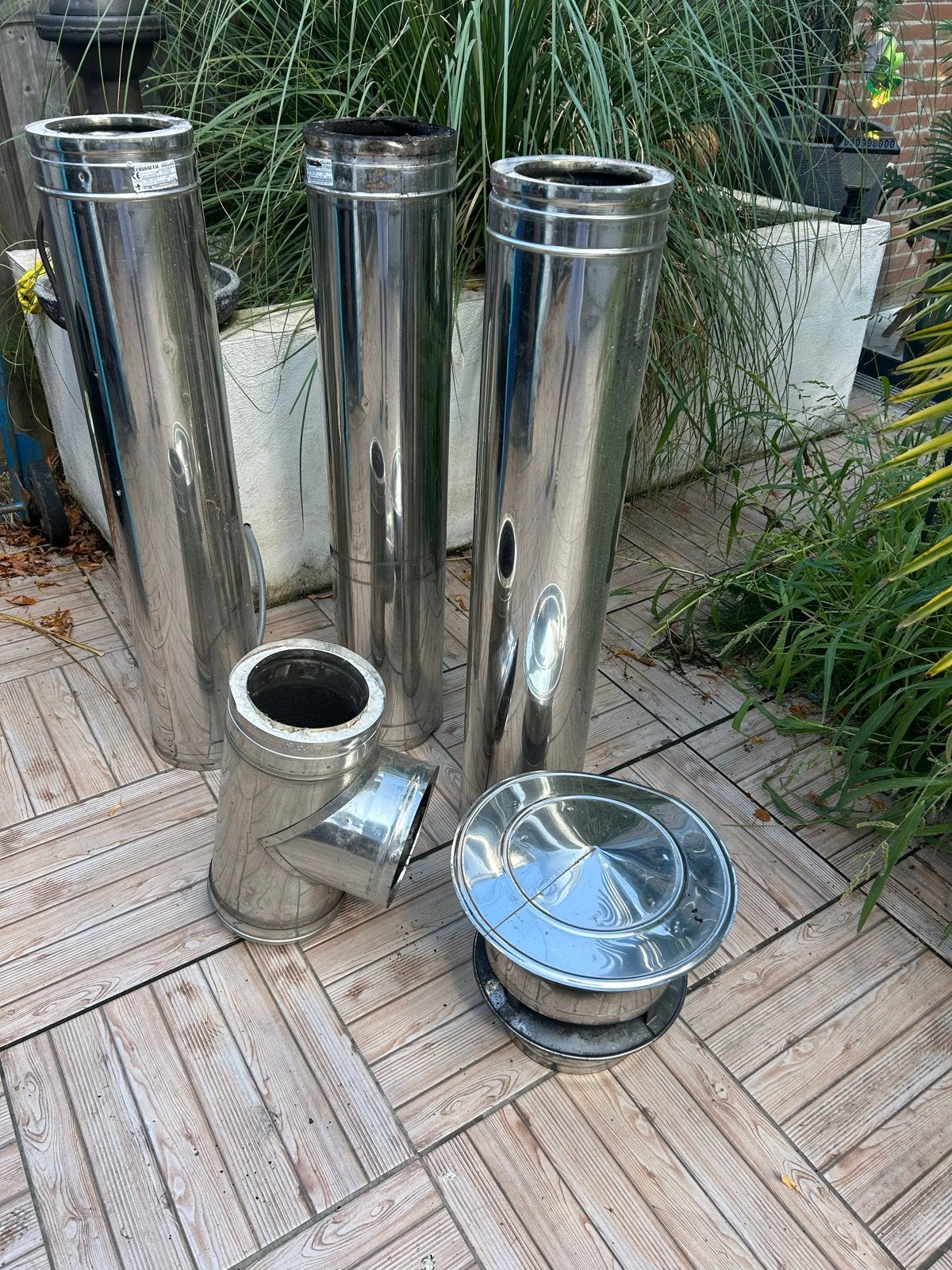 Dubbelwandige RVS Kachelpijp 150 mm - Complete Set, Huis en Inrichting, Kachels, Ophalen of Verzenden, Gebruikt