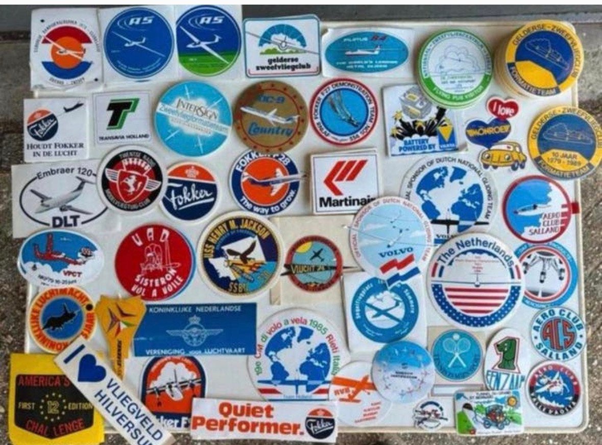 Vintage Vliegtuig Stickers Collectie - Luchtvaart Memorabili, Verzamelen, Ophalen of Verzenden, Nieuw, Overige typen