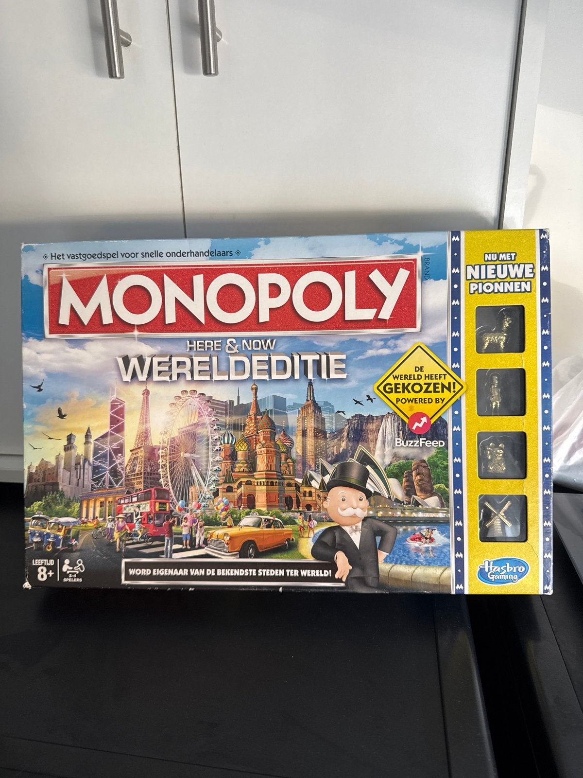Monopoly Here & Now Wereldeditie Bordspel, Drie of vier spelers, Ophalen of Verzenden, Zo goed als nieuw