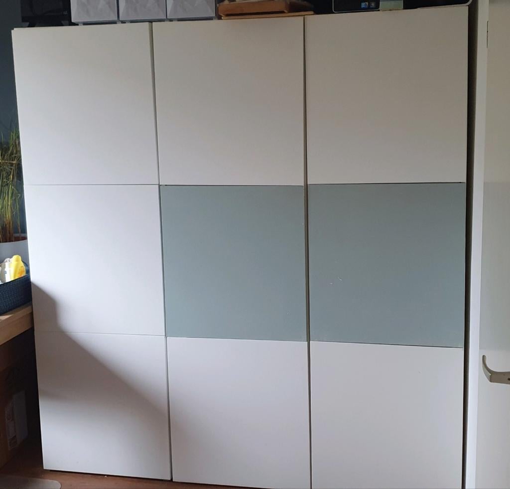 Grote Besta unit (12 deuren mogelijk, kastenwand), Huis en Inrichting, Kasten | Wandmeubels, Ophalen, Met deur(en), Teakhout, Zo goed als nieuw