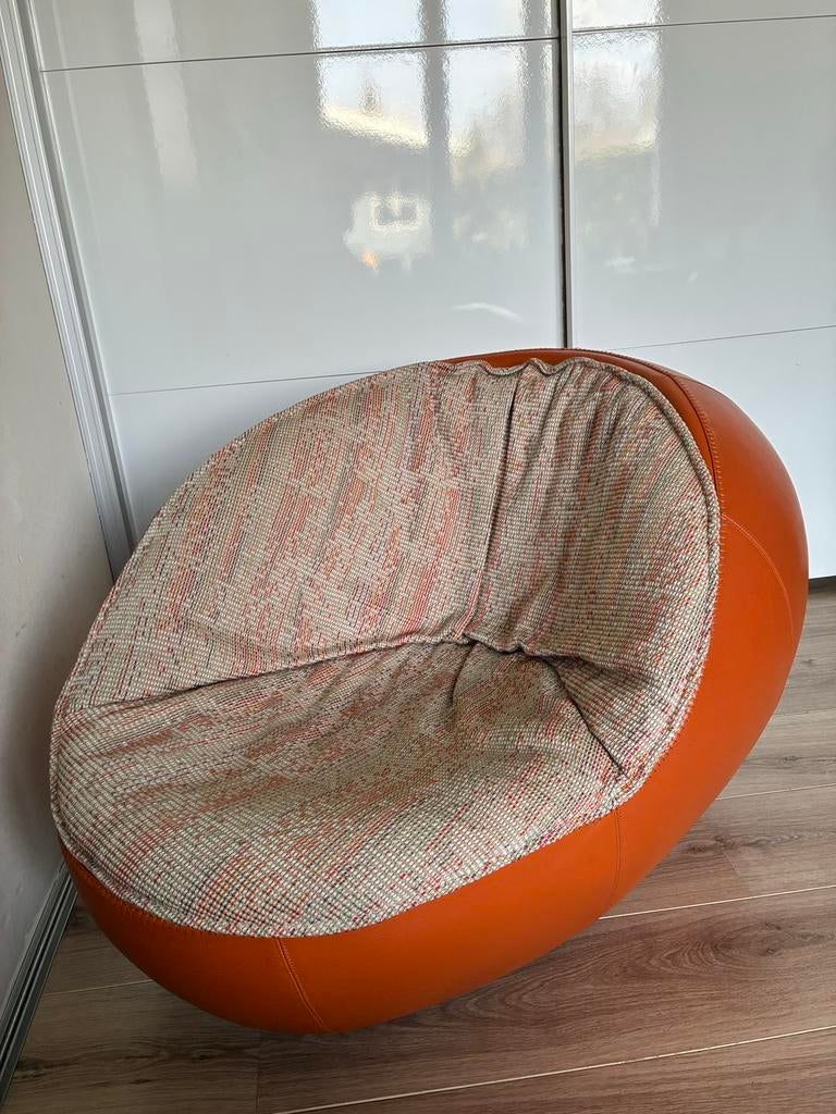 Leolux Bolea fauteuil, Ophalen, Gebruikt, Leer, 75 tot 100 cm