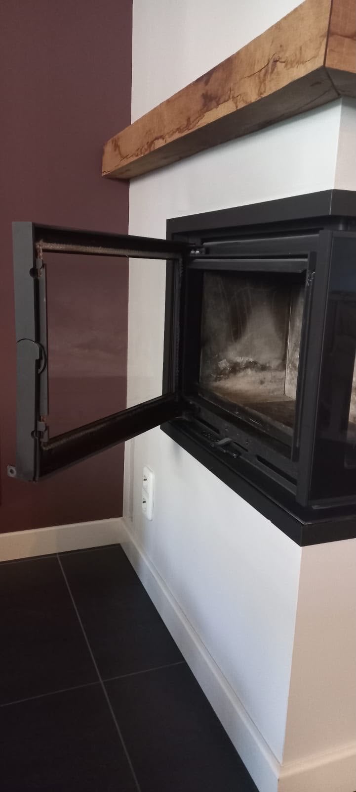 Barbas Inbouw Design Kachel - 2-zijdig glas (R+L), Ophalen, Gebruikt, Inbouwhaard, Houthaard