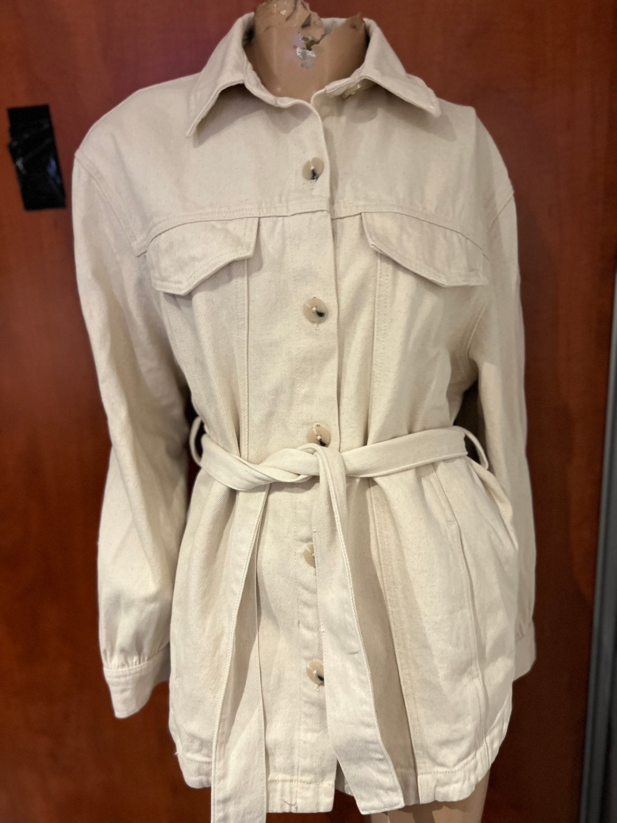 Zara Beige spijkerjasje met ceintuur - Maat S, Kleding | Dames, G, G, Beige, G