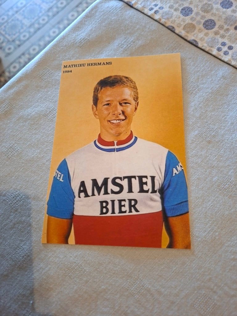Foto (REPRO) Mathieu Hermans / Amstel Bier 1984, Ophalen of Verzenden, Zo goed als nieuw, Overige sporten, Poster, Plaatje of Sticker