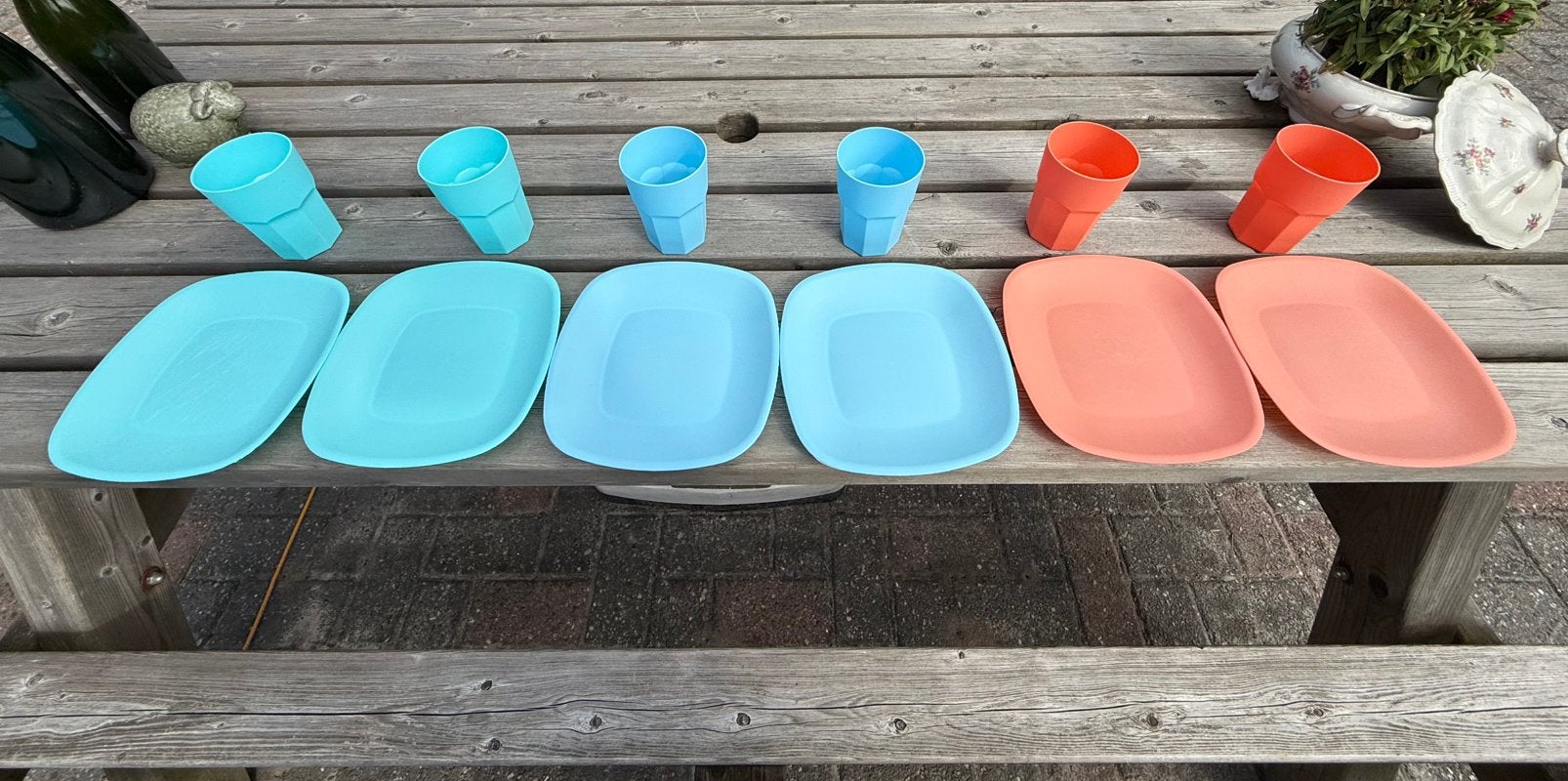Kampeer picknick setje met bestek, Ophalen of Verzenden, Gebruikt