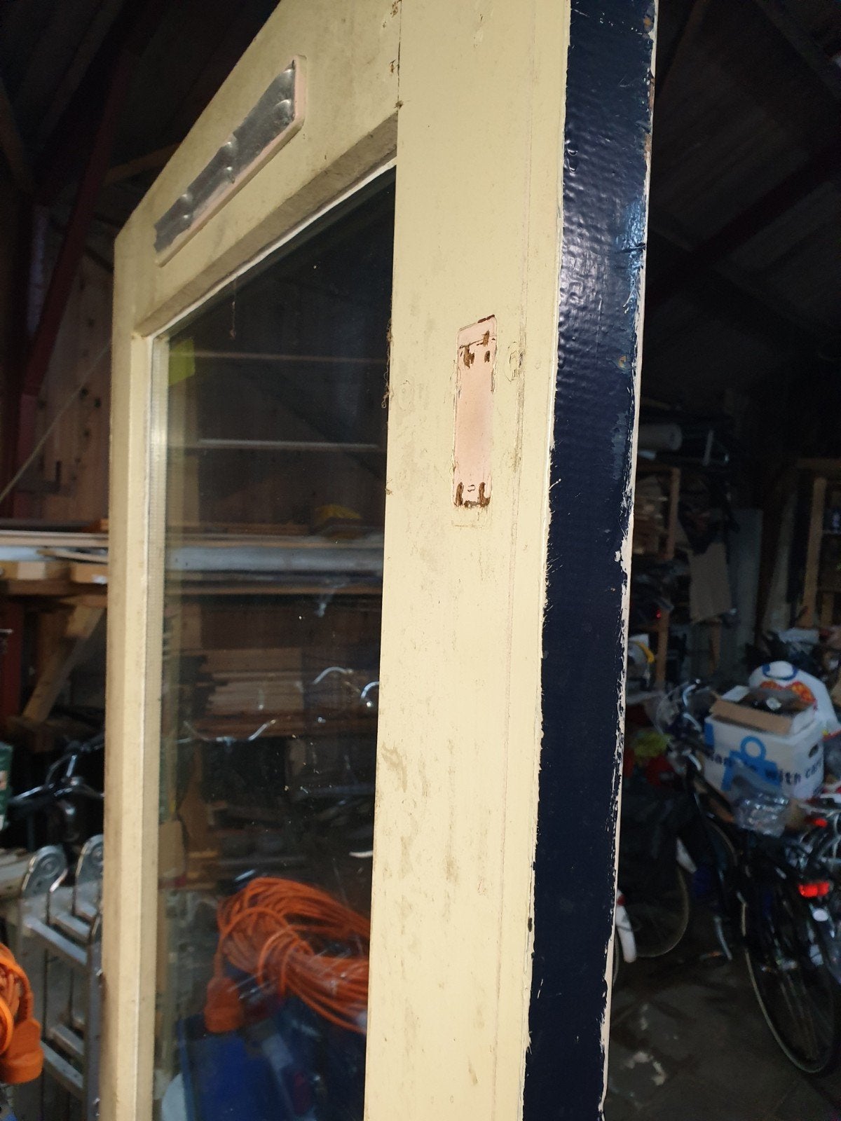 Hardhouten buitendeur dubbelglas, Doe-het-zelf en Verbouw, Ophalen, Gebruikt, 80 tot 100 cm, Buitendeur