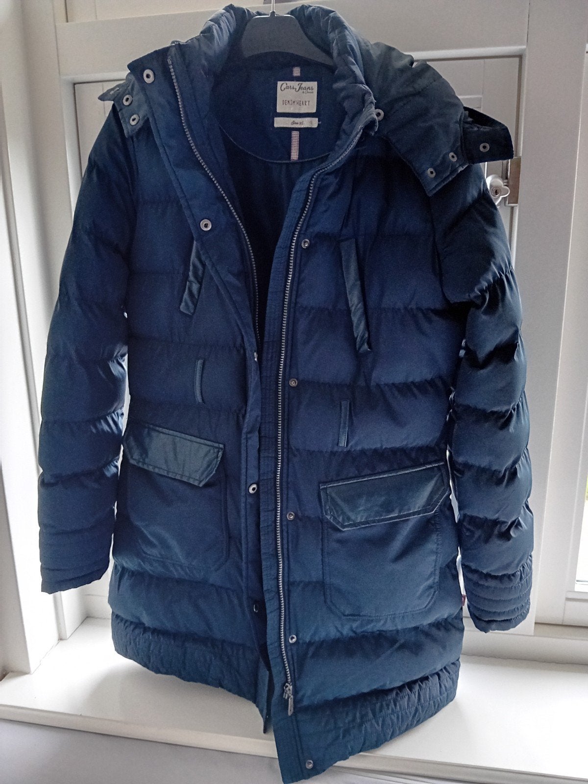 Cars donkerblauwe winterjas maat L, Blauw, Maat 42/44 (L), Ophalen of Verzenden, Zo goed als nieuw