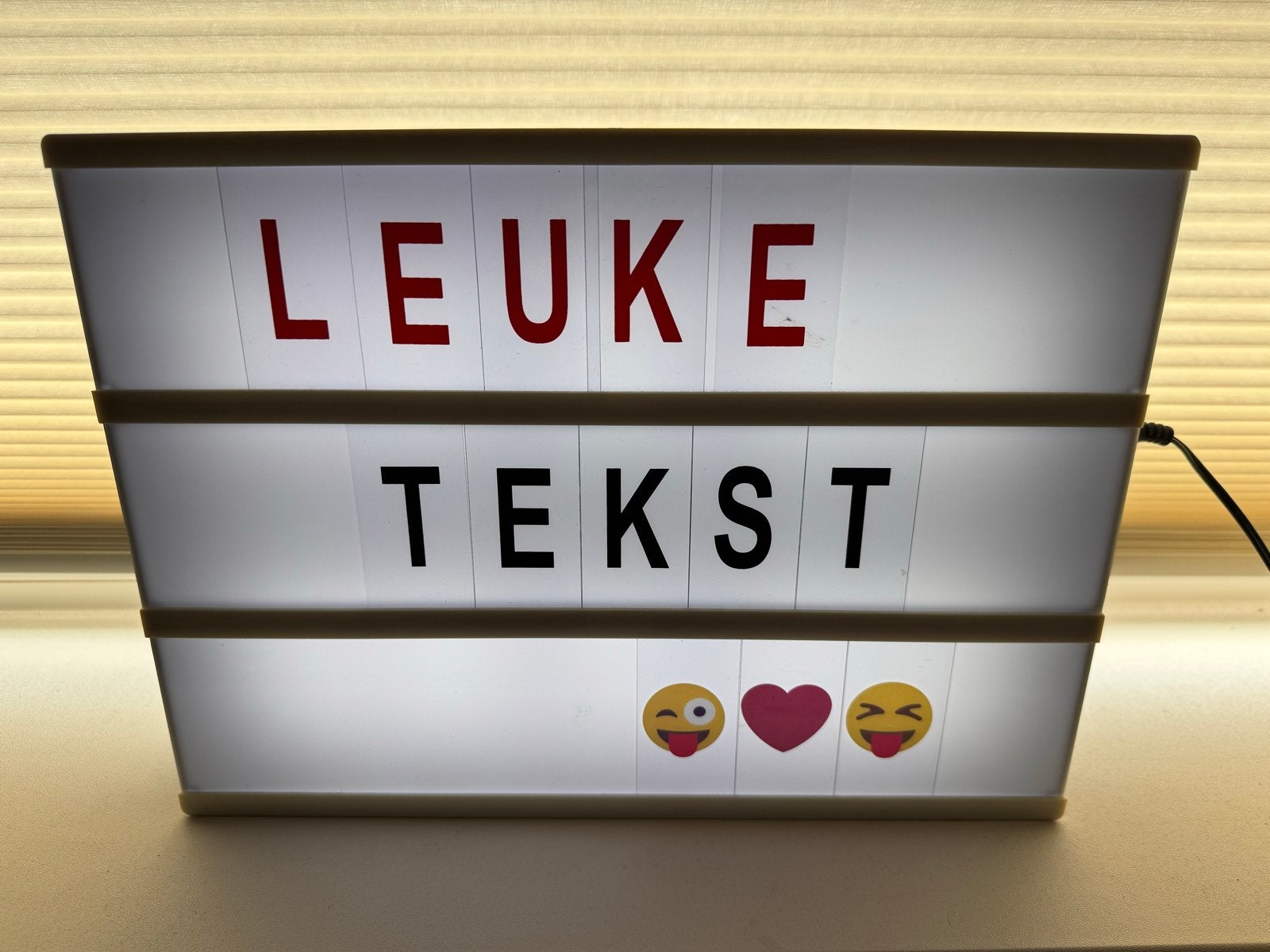 Lightbox met letters en emoji's, Wit, Overige merken, Kunststof, Zo goed als nieuw