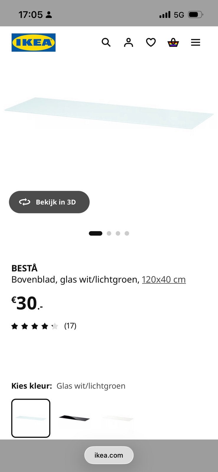 Glasplaat Besta Ikea 120x40, Ophalen, Gebruikt