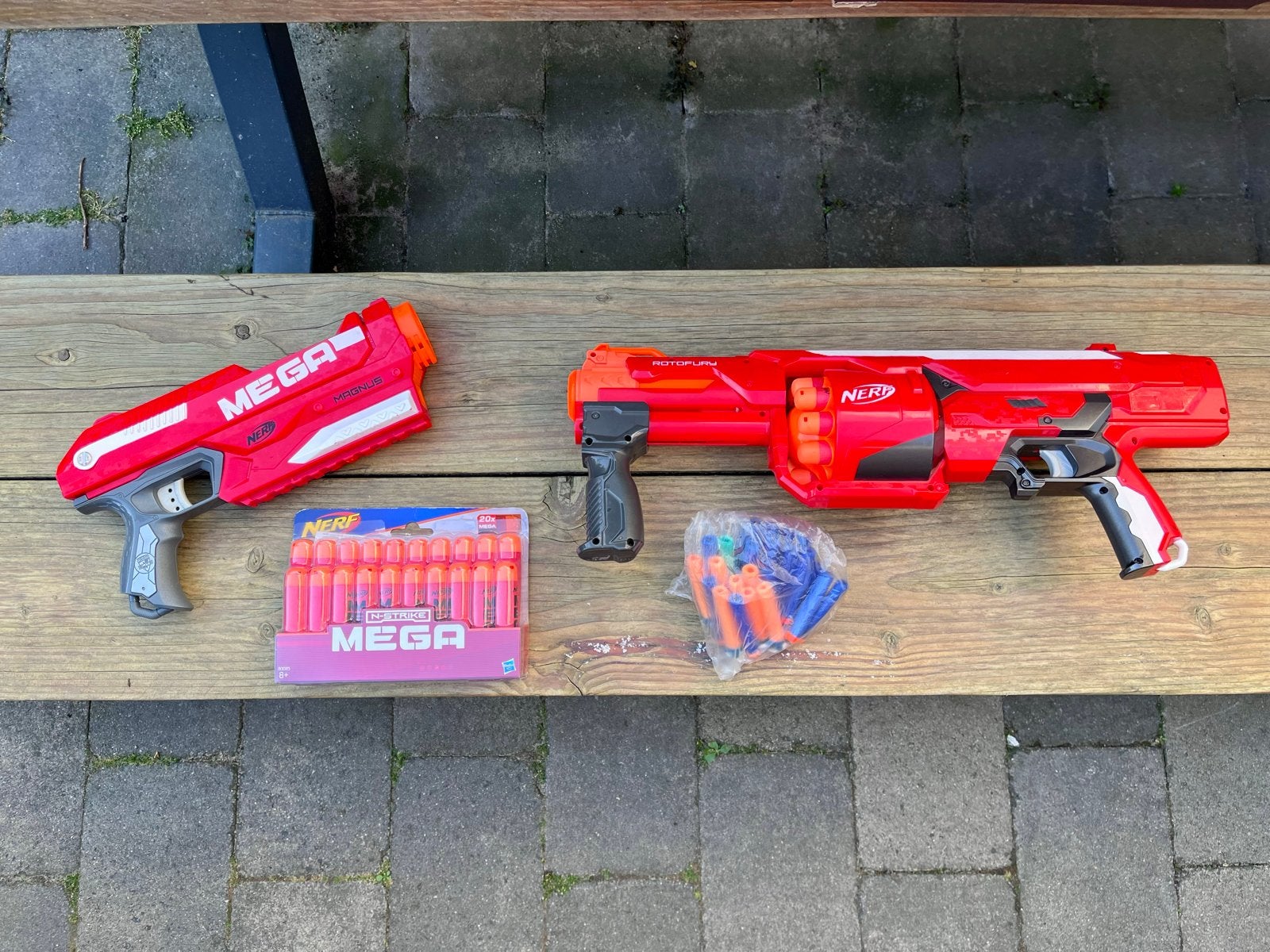 Nerf Mega Blasters Set met Extra Darts, Ophalen of Verzenden, Gebruikt, Jongen of Meisje