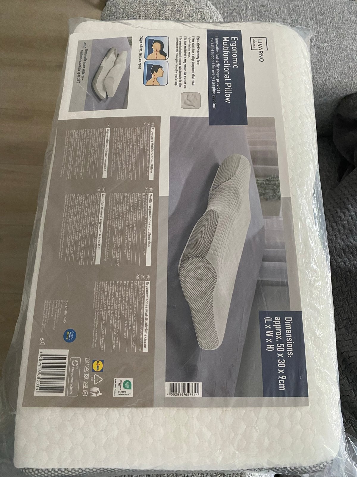 Ergonomisch Multifunctioneel Kussen - Livarno Home, Schuim, Eenpersoons, Wit, Nieuw
