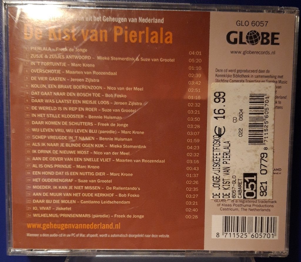 De Kist van Pierlala - Krasvrije CD Straatliederen, Cd's en Dvd's, Cd's | Nederlandstalig, Ophalen of Verzenden, Zo goed als nieuw