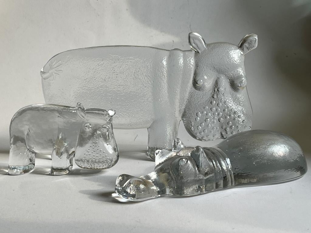 3 nijlpaarden, Kosta Boda Zoo-serie, Antiek en Kunst, Ophalen of Verzenden