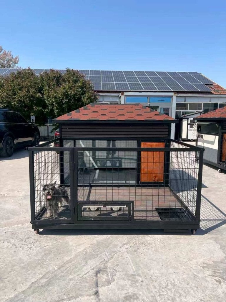 Luxe Pet Villa 2x3m | Geïsoleerde hondenkennel + buitenren, Dieren en Toebehoren, Hondenkennel, 110 cm of meer, 100 cm of meer