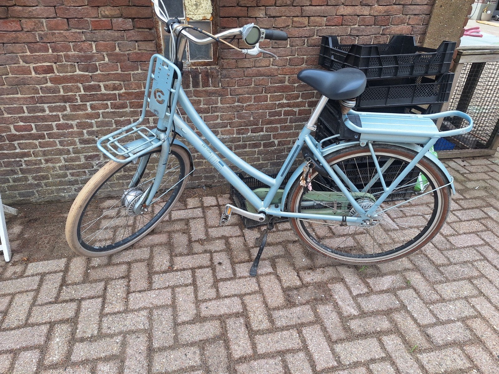 electrische cortina fiets met slot en accu, Fietsen en Brommers, Elektrische fietsen, Ophalen of Verzenden, Gebruikt, Minder dan 30 km per accu