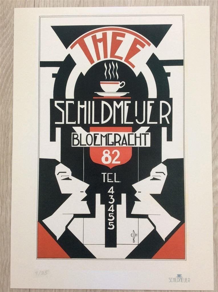 L Edt. Schildmeijer Amsterdam Art Deco Thee Affiche Poster P, Verzenden