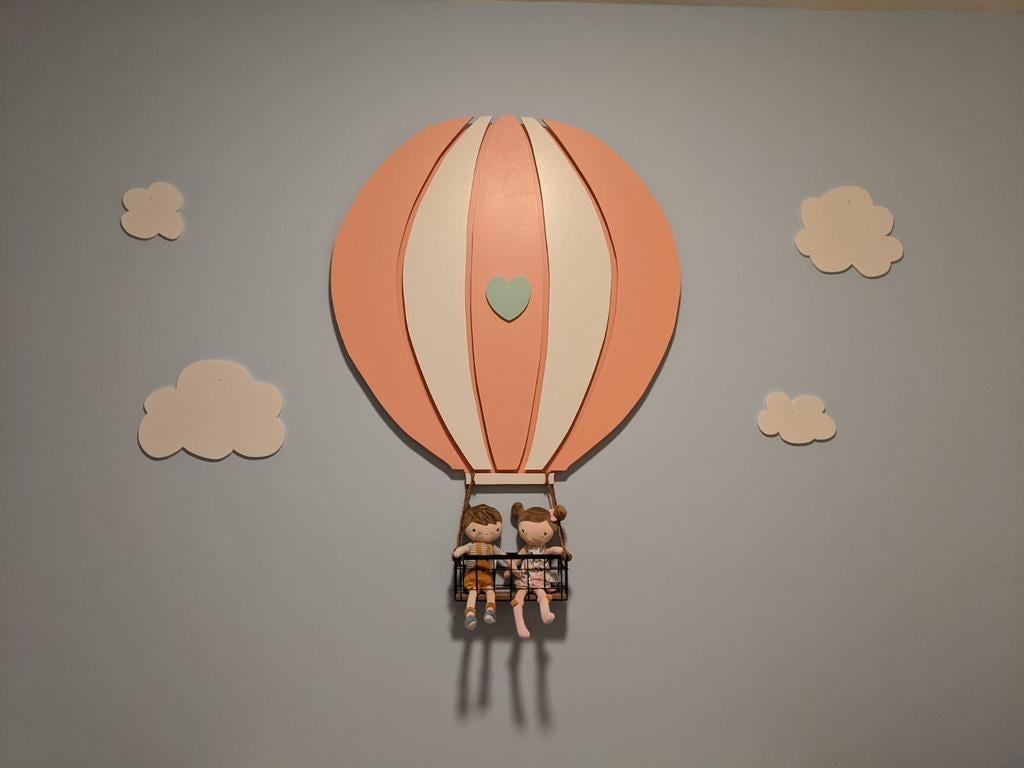 Decoratie babykamer meisje - luchtballon (zonder wolkjes), Ophalen, Gebruikt, Wanddecoratie