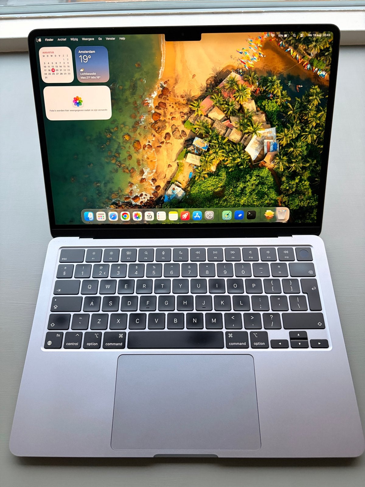 MacBook Air M2 2022 - 16GB RAM, 90% batterij, Computers en Software, Apple Macbooks, 256 GB, Qwerty, 13 inch, Ophalen of Verzenden