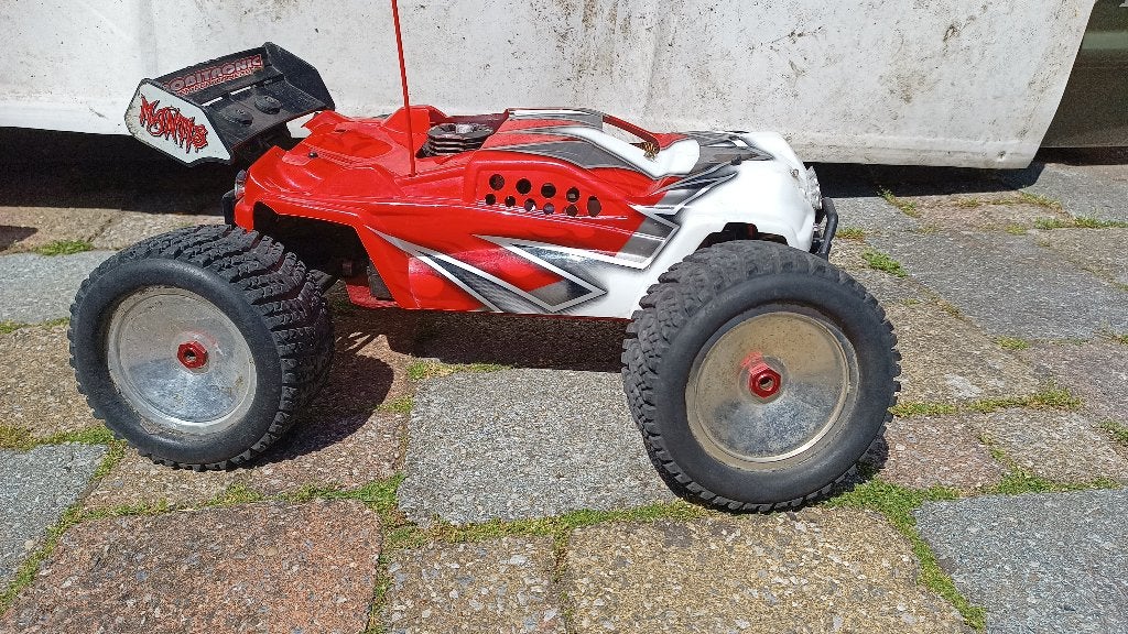 Rc auto offroad truggy 4,6 cc brandstof 4x4, Gebruikt, Auto offroad, Ophalen of Verzenden, Nitro