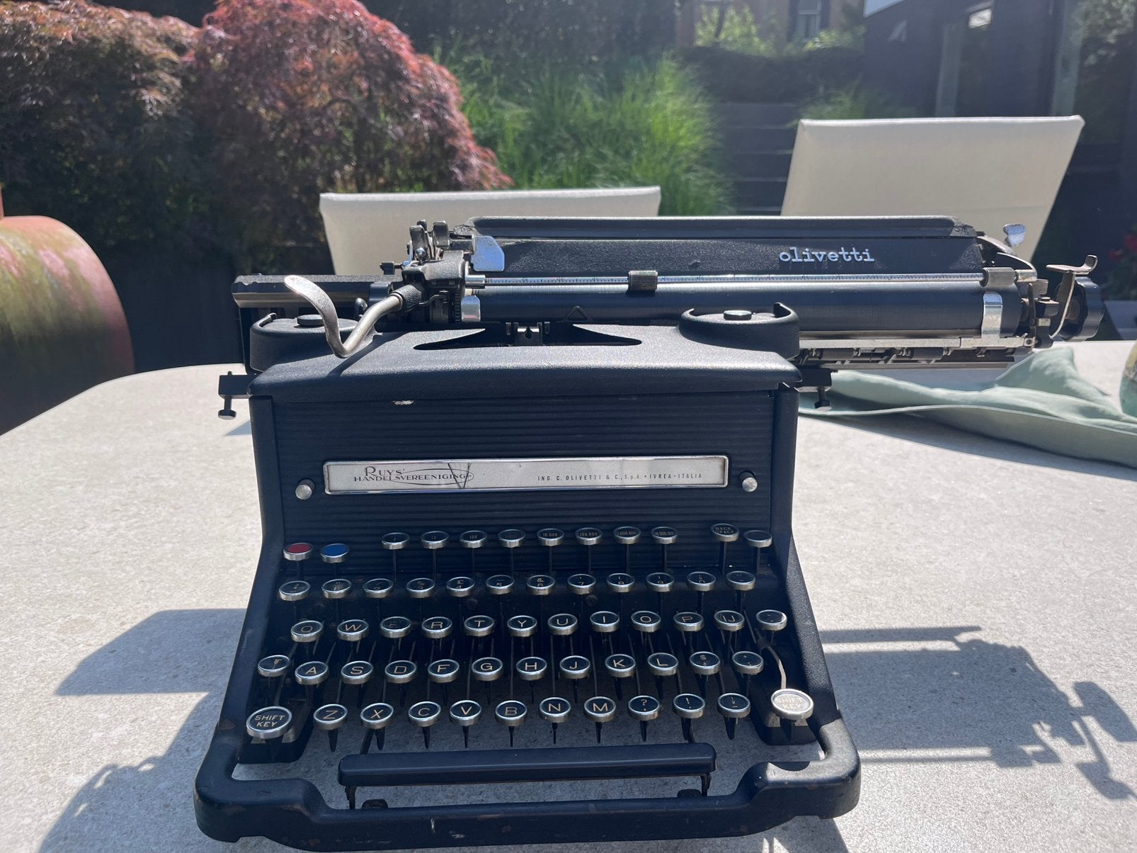 Antieke Olivetti M40 typemachine, met TNO en Ruys historie, Diversen, Typemachines, Zo goed als nieuw, Ophalen
