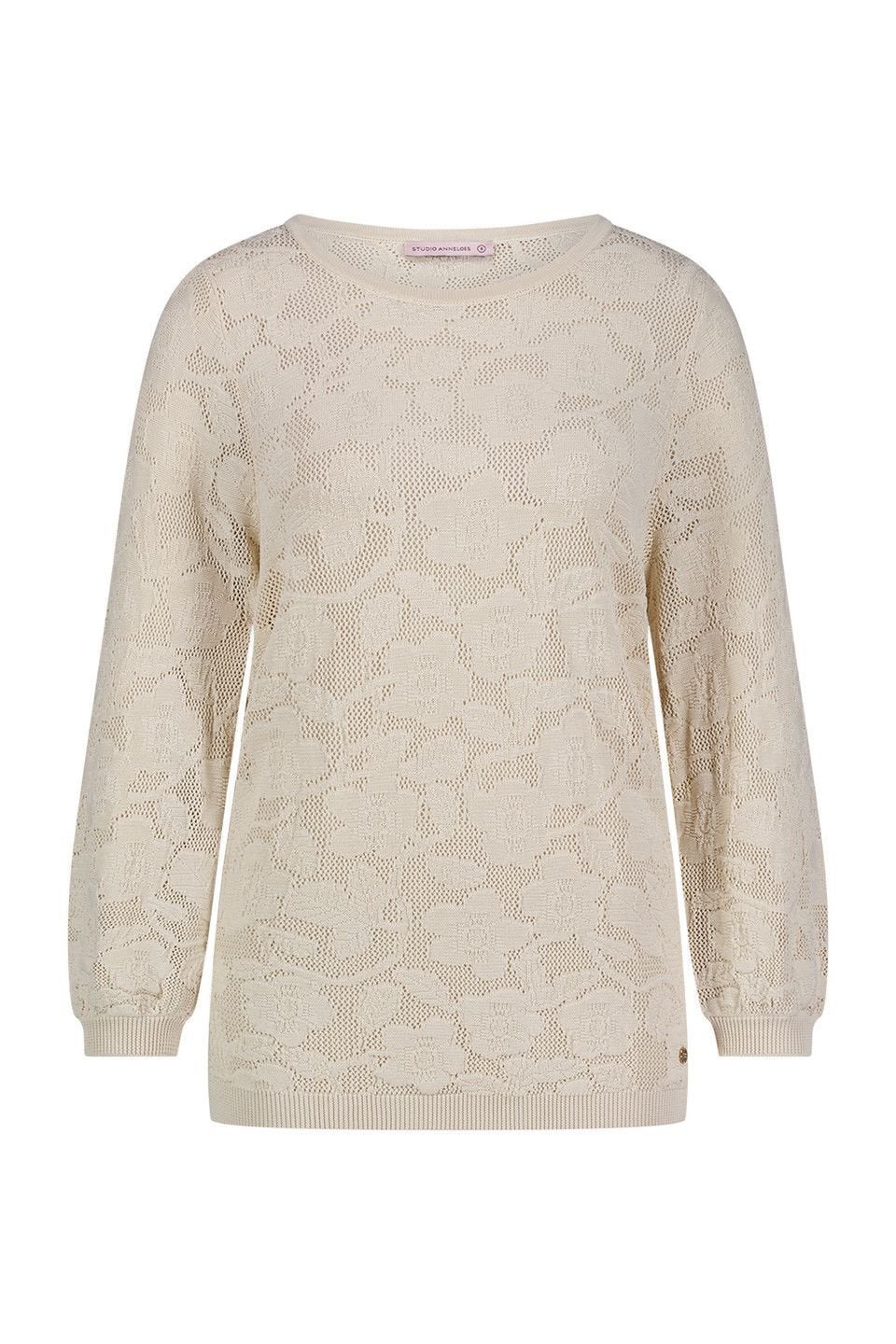Studio anneloes ajour pullover trui XL beige travelstof, Beige, Maat 46/48 (XL) of groter, Ophalen of Verzenden, Zo goed als nieuw