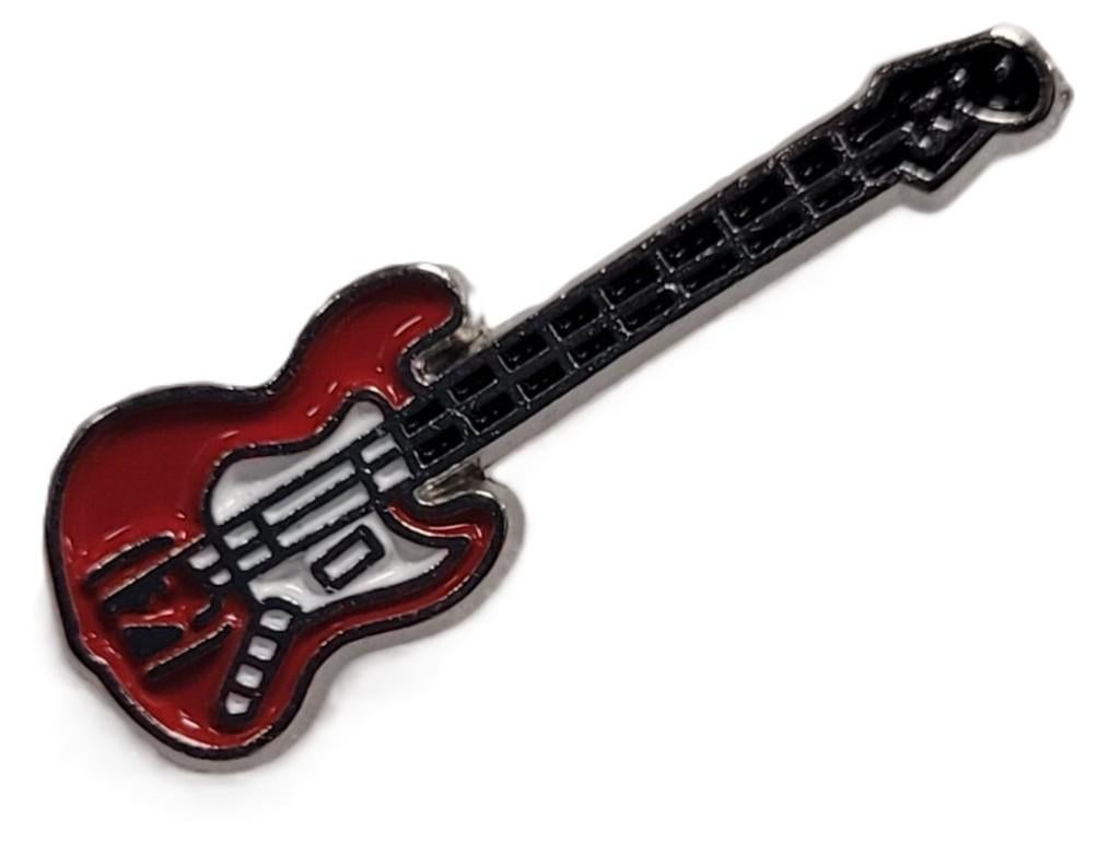 Gitaar rood guitar klein pin van metaal speldje pins