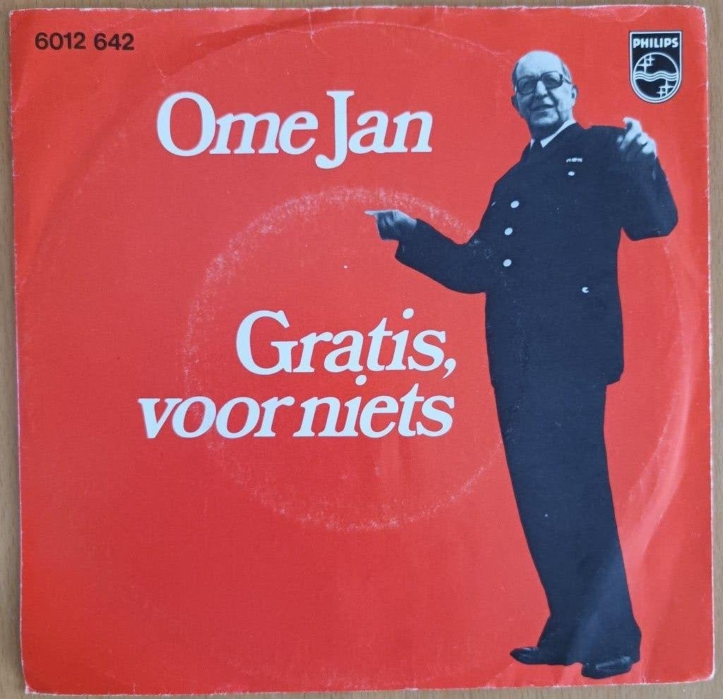 Ome Jan - Gratis, Voor Niets, Fotohoes, 7 inch, Ophalen of Verzenden, Zo goed als nieuw