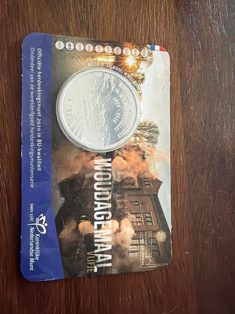 Nederlandse 5 Euro Herdenkingsmunt Woudagemaal 2020 BU, Ophalen of Verzenden, Koningin Beatrix, Euro's, Losse munt