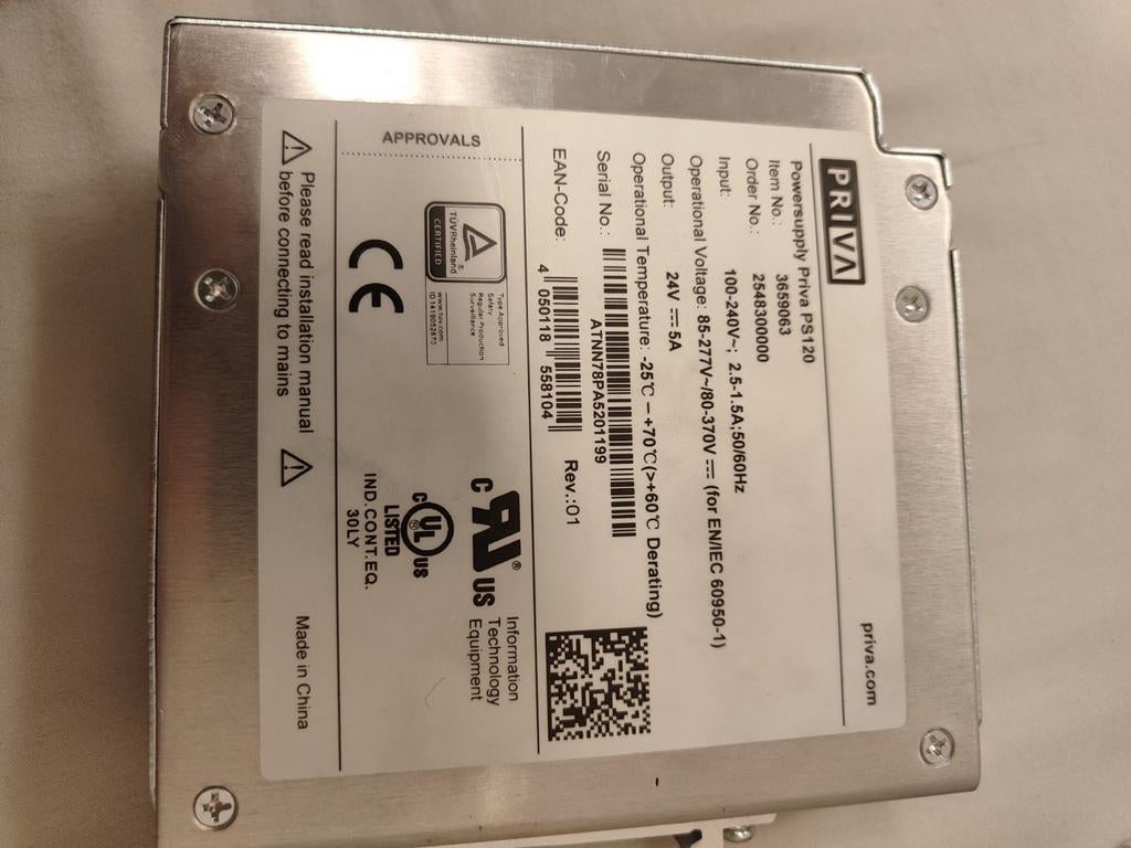 PRIVA PS120 Voeding 24V 5A, Ophalen of Verzenden