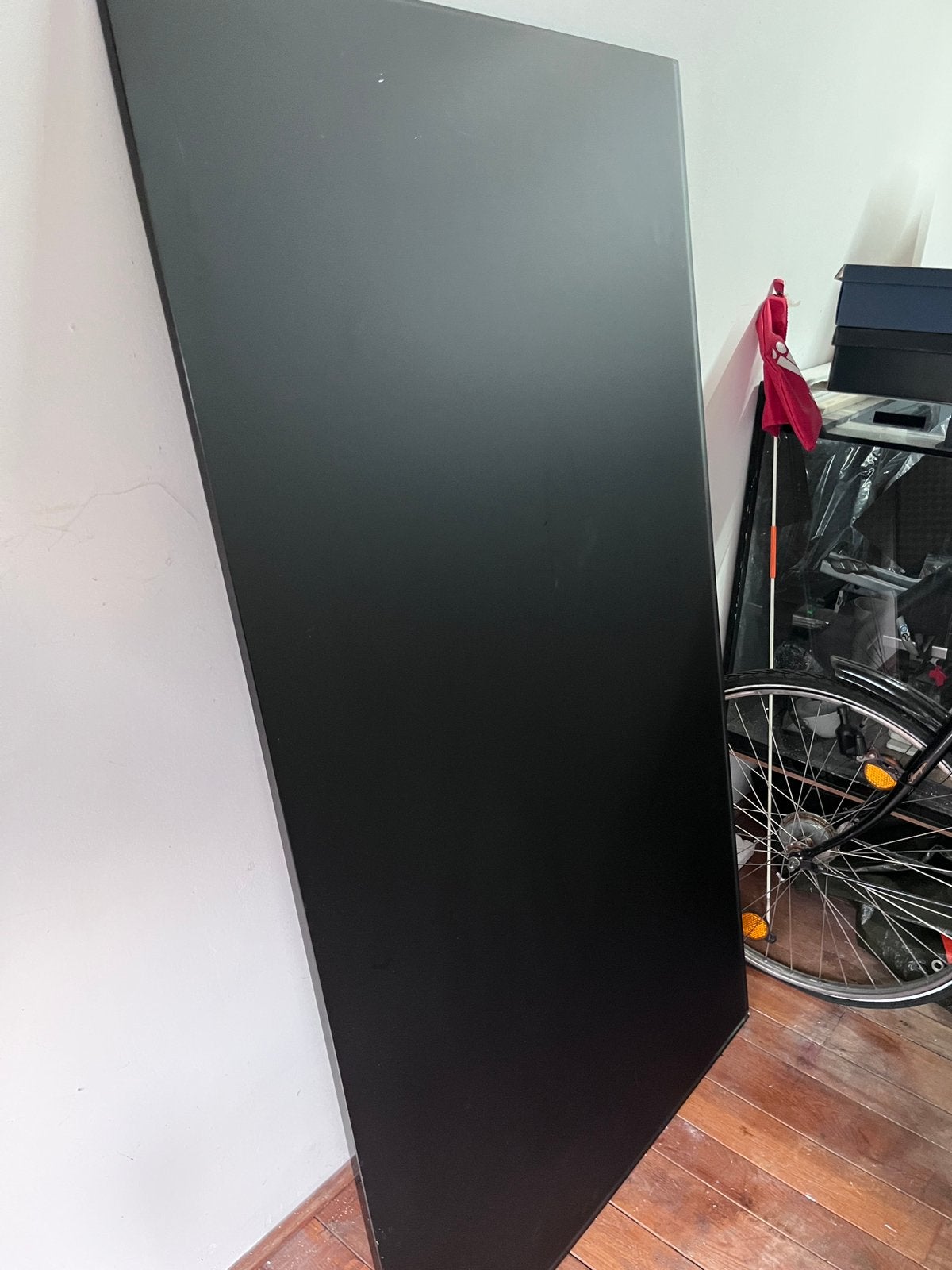 Glazen tafel zwart satijn, Ophalen, Gebruikt, 50 tot 100 cm, Glas