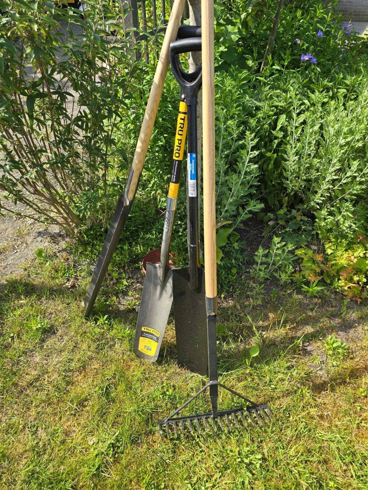 Tuin gereedschap set: hark, schop en spade, Ophalen, Gebruikt, Hark, Tru Pro