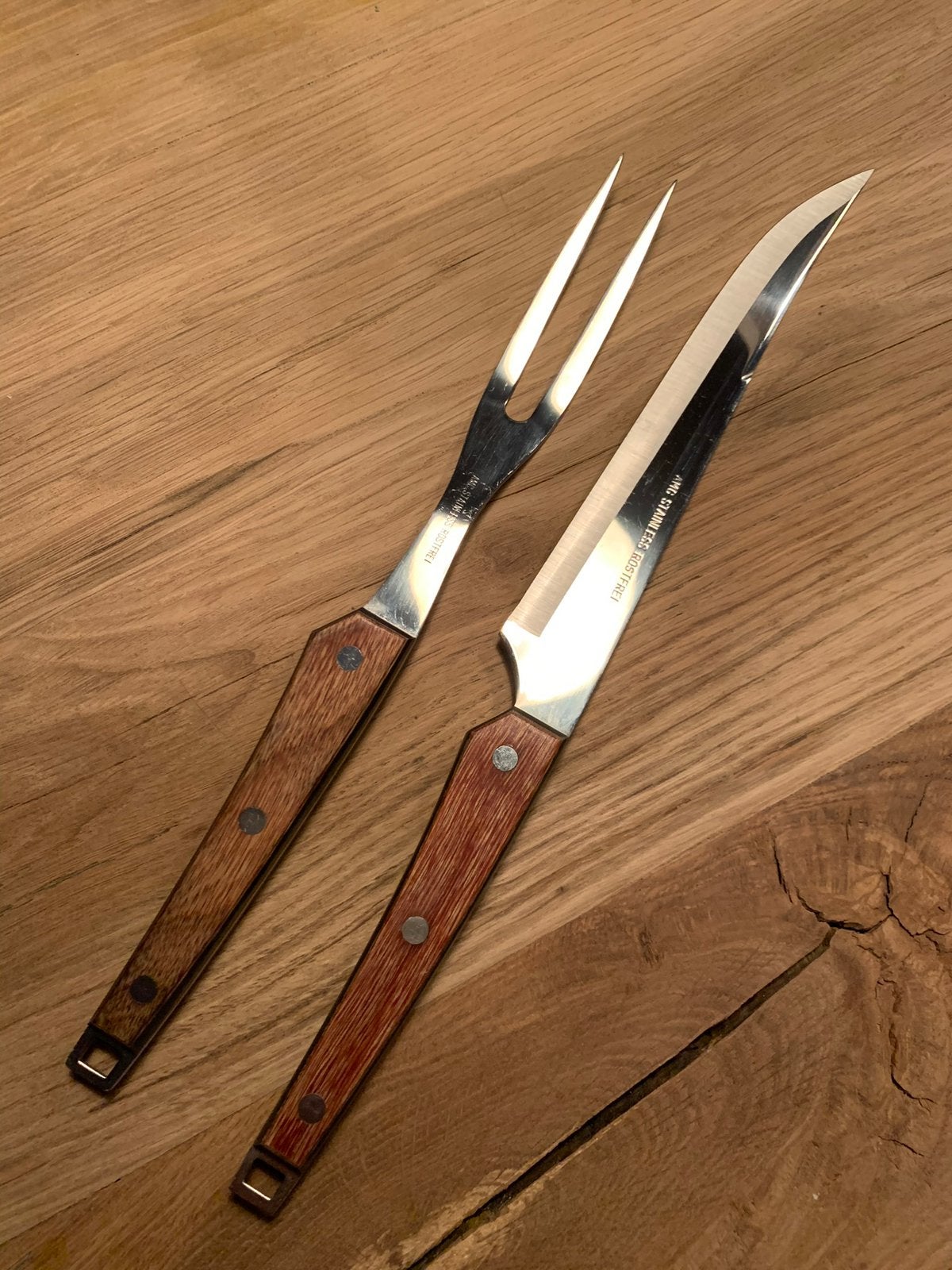 Trancheer-/ snij set., Ophalen of Verzenden, Zo goed als nieuw, Rvs of Chroom