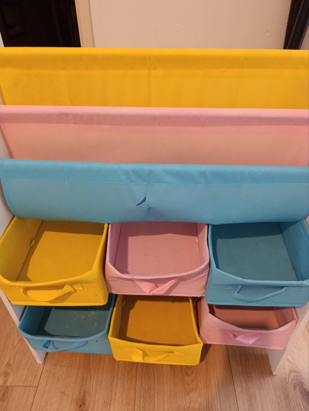 Kinderboekenrek met opbergbakken - Kleurrijk en Praktisch, Minder dan 90 cm, Gebruikt, Ophalen of Verzenden, Minder dan 50 cm