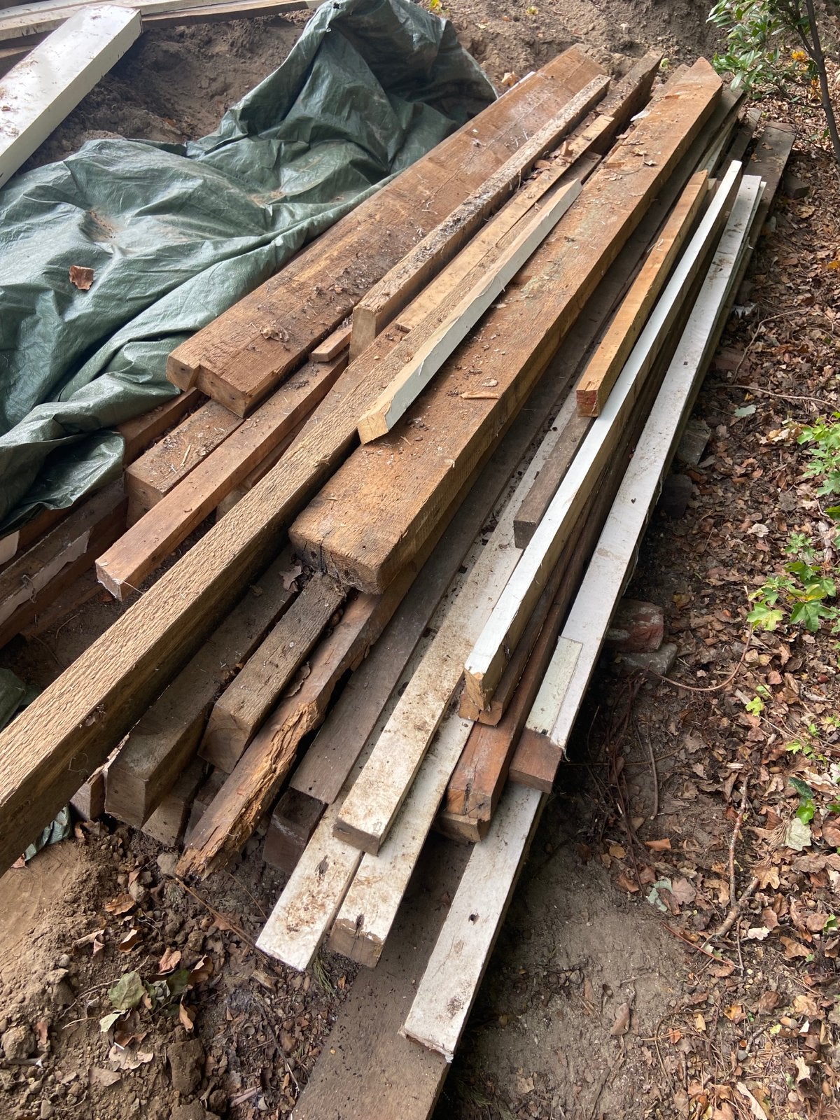 Houten balken uit vloerconstructie, Gebruikt, Eiken, Ophalen of Verzenden, Balk