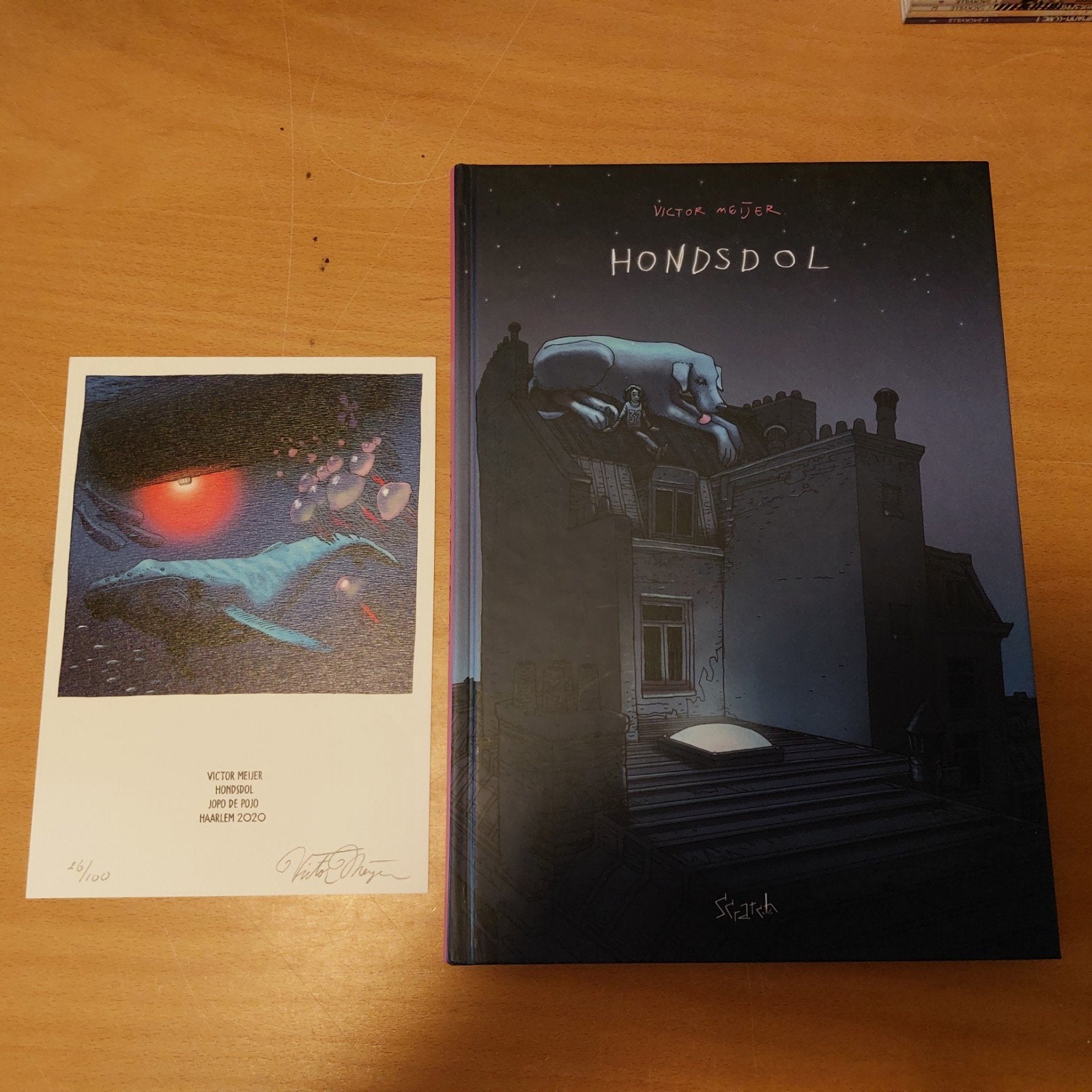 Hardcover Hondsdol gesigneerd met tekening, Eén stripboek, Ophalen of Verzenden, Nieuw