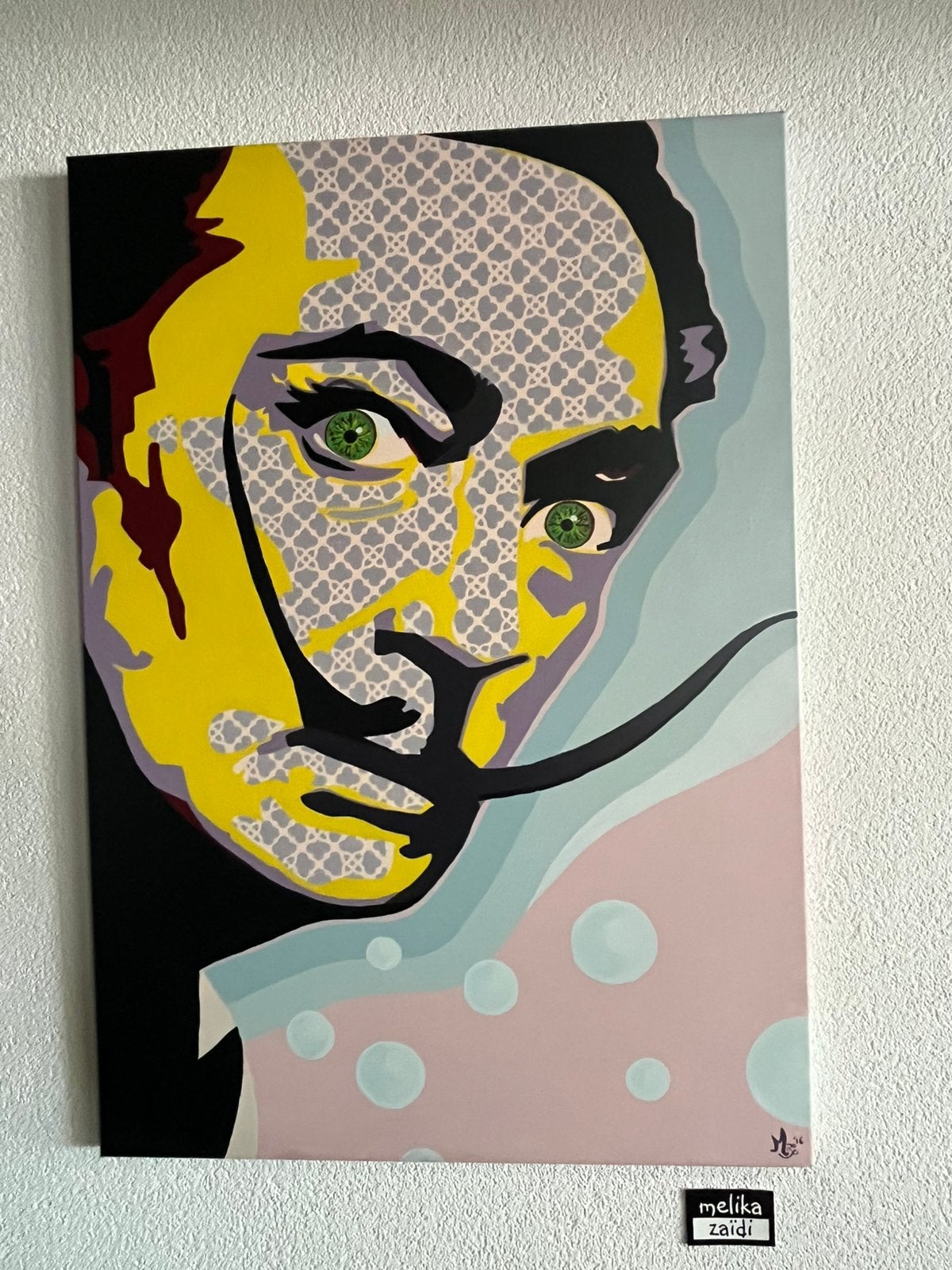 Schilderij Salvador Dali door Melika Zaïdi 70 x 100 cm, Ophalen of Verzenden, Figuren