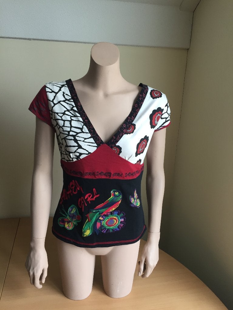 ZGAN - t-shirt, voor- achter V-hals, mt 36/38, Kleding | Dames, Maat 38/40 (M), Meerkleurig, Ophalen of Verzenden, Zo goed als nieuw