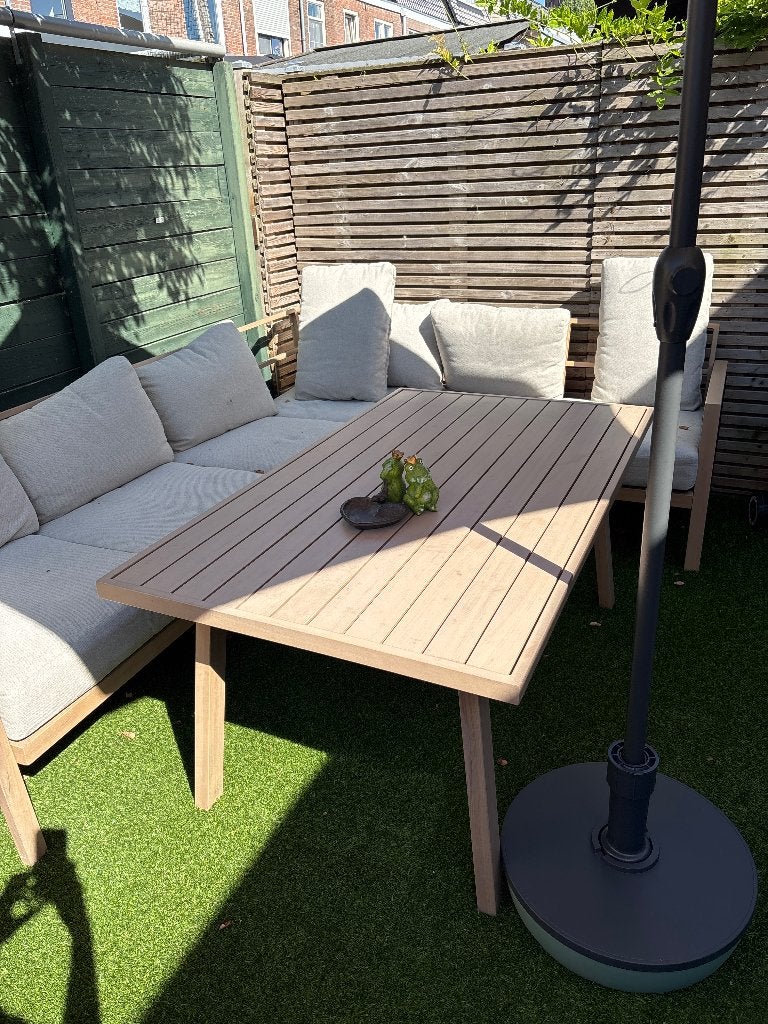 Tuintafel aluminium, Tuin en Terras, Tuintafels, Ophalen, Gebruikt, Rechthoekig, Aluminium