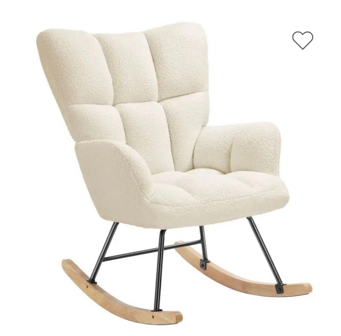 NIEUW in doos schommelstoel teddy wit beige, Huis en Inrichting, Fauteuils, Ophalen, Nieuw