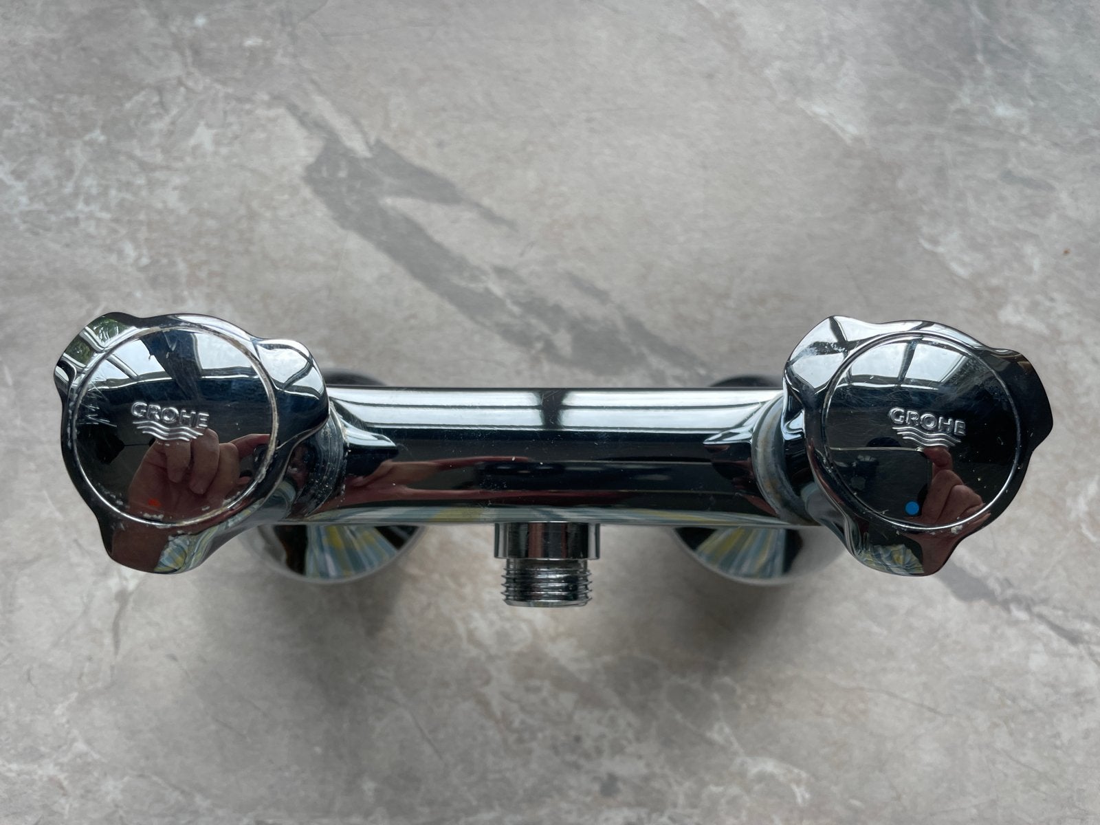 Grohe Douche mengkraan 120mm met verloop naar 150mm, Ophalen of Verzenden, Zo goed als nieuw, Chroom, Kraan