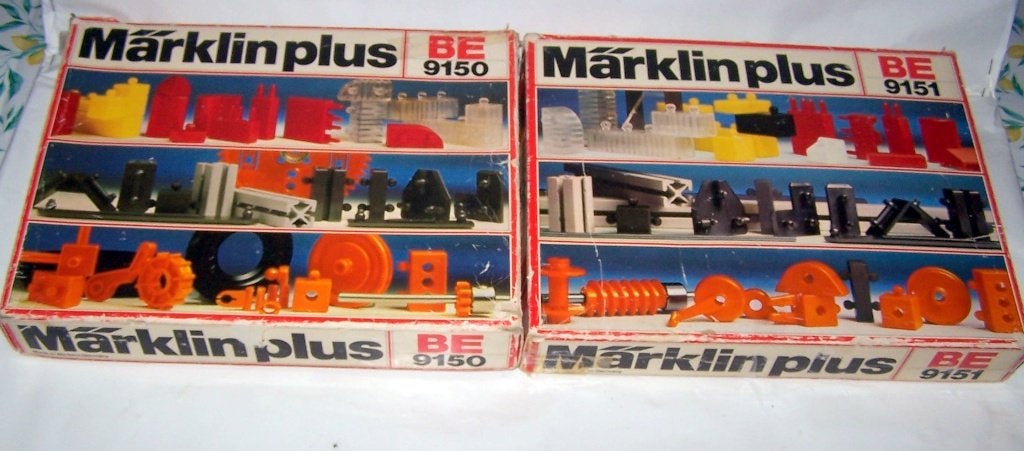 2 vintage Märklin Plus bouwdozen 9150 en 9151. Izgs., Ophalen of Verzenden
