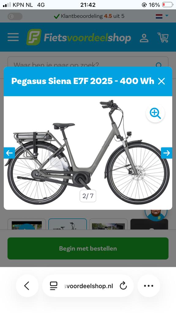 Pegasus Siena 400Wh E-bike - 1 jaar oud, 1400km, Ophalen, Zo goed als nieuw, 50 km per accu of meer, Overige merken