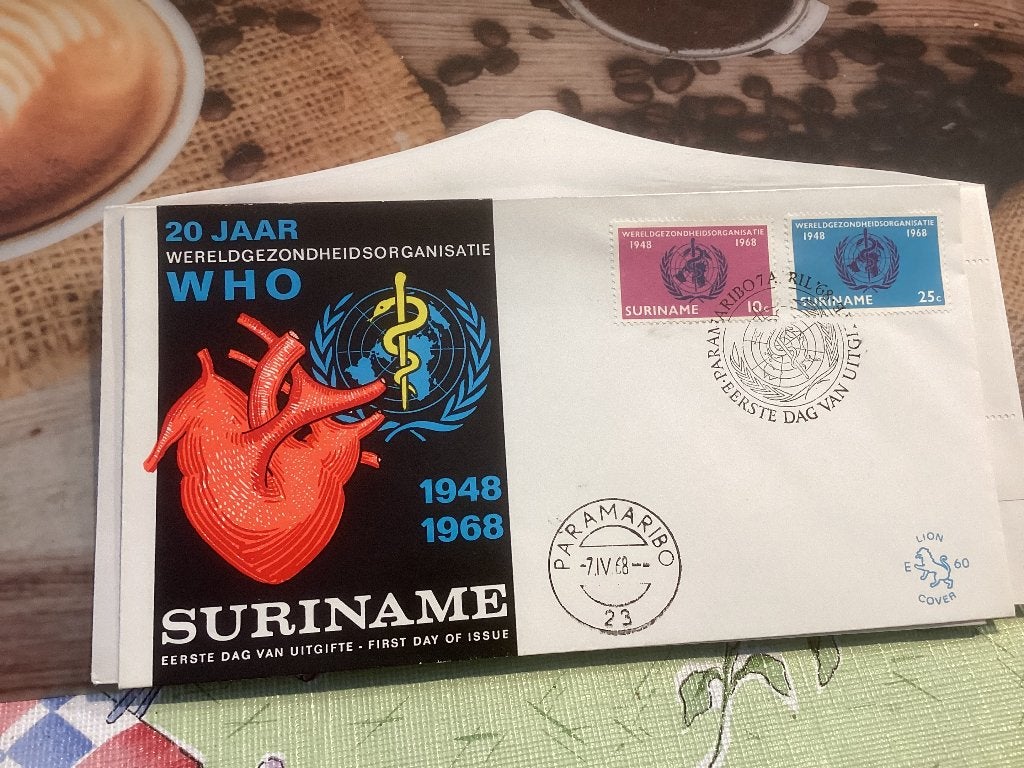 No4860 Suriname E60 Heb ook Nederland jaargangen fdc 1963, Postzegels en Munten, Ophalen, Onbeschreven, Rest van de wereld