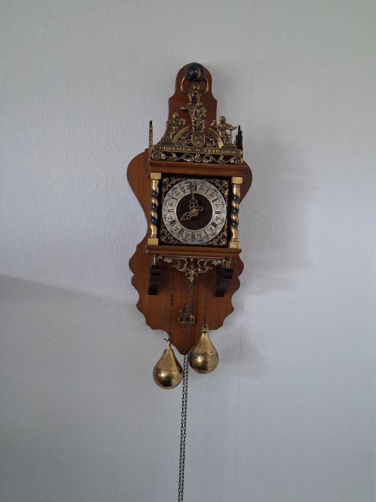 Antieke Friese Staartklok - Prachtig Houten Wandklok, Ophalen of Verzenden