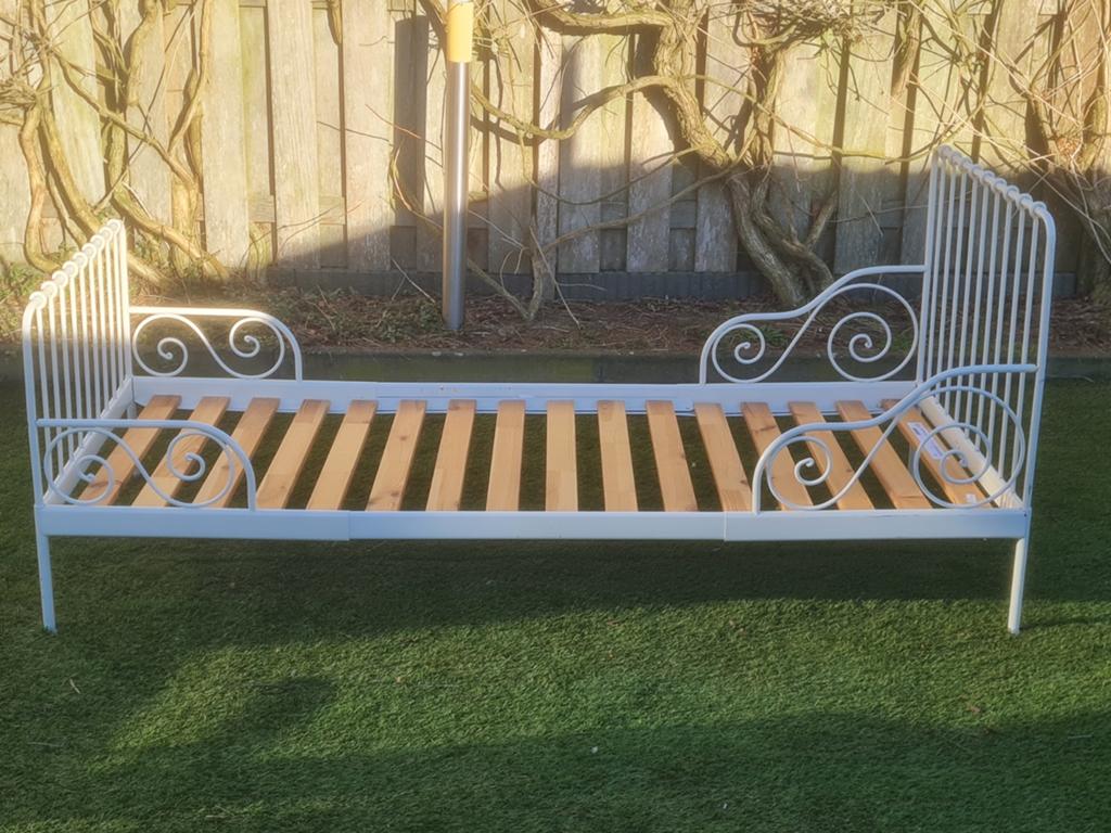 Meegroei bed afm. ca. 85 x 130cm tot ca. 85 x 210cm, Ophalen, Gebruikt, 70 tot 85 cm, Lattenbodem