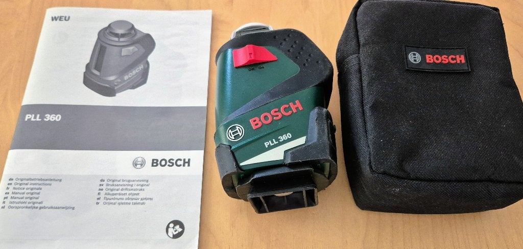BOSCH PLL 360 Lijnlaser + BOSCH Statief, Ophalen of Verzenden, Zo goed als nieuw, Overige meters