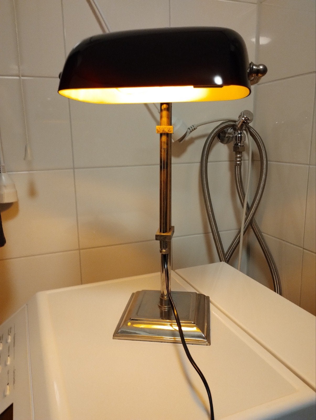 Oude notaris bureaulamp, Ophalen of Verzenden, Glas