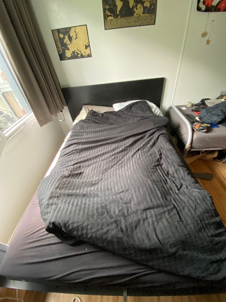 double bed with storage, Ophalen, Zwart, Tweepersoons, Zo goed als nieuw