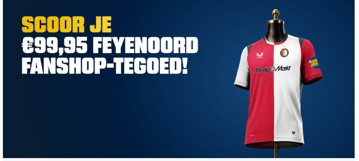Feyenoord giftcard twv 99,95 euro [vaste prijs], Eén persoon, Cadeaubon
