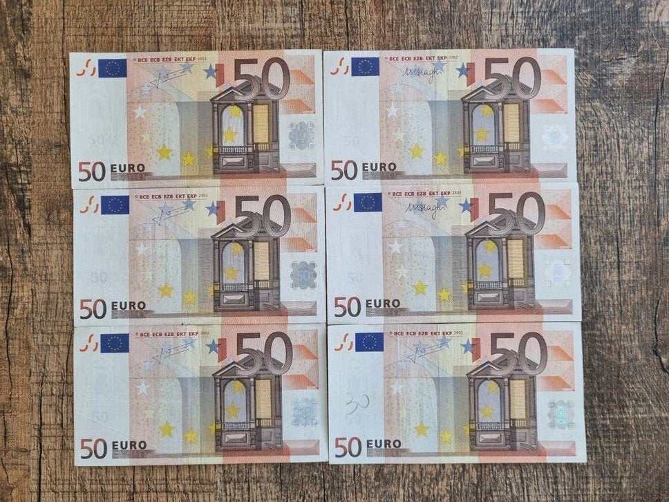 Set van 6x 50 euro biljetten, Ophalen of Verzenden, Overige landen, 50 euro